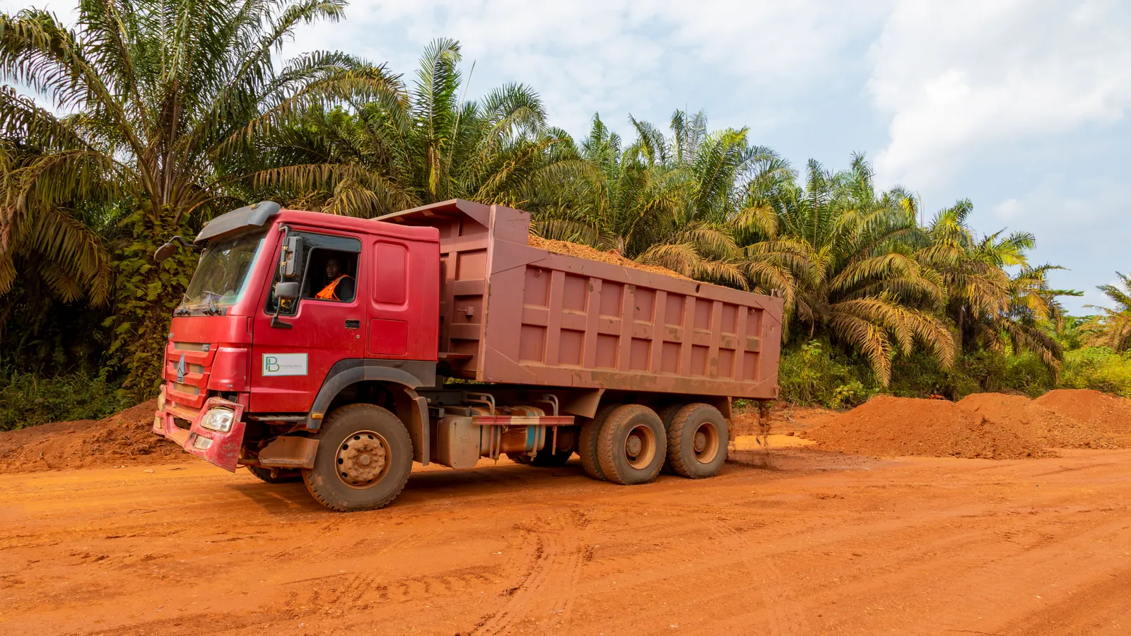 Loaded tipper truck on a haul road