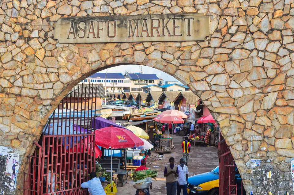 Entrance arch of Asafo Market, Kumasi